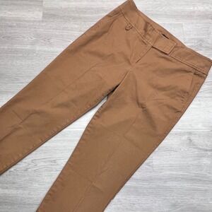 Talbots Women's Modern Fit Brown Cotton Blend Cropped Pants Size 14